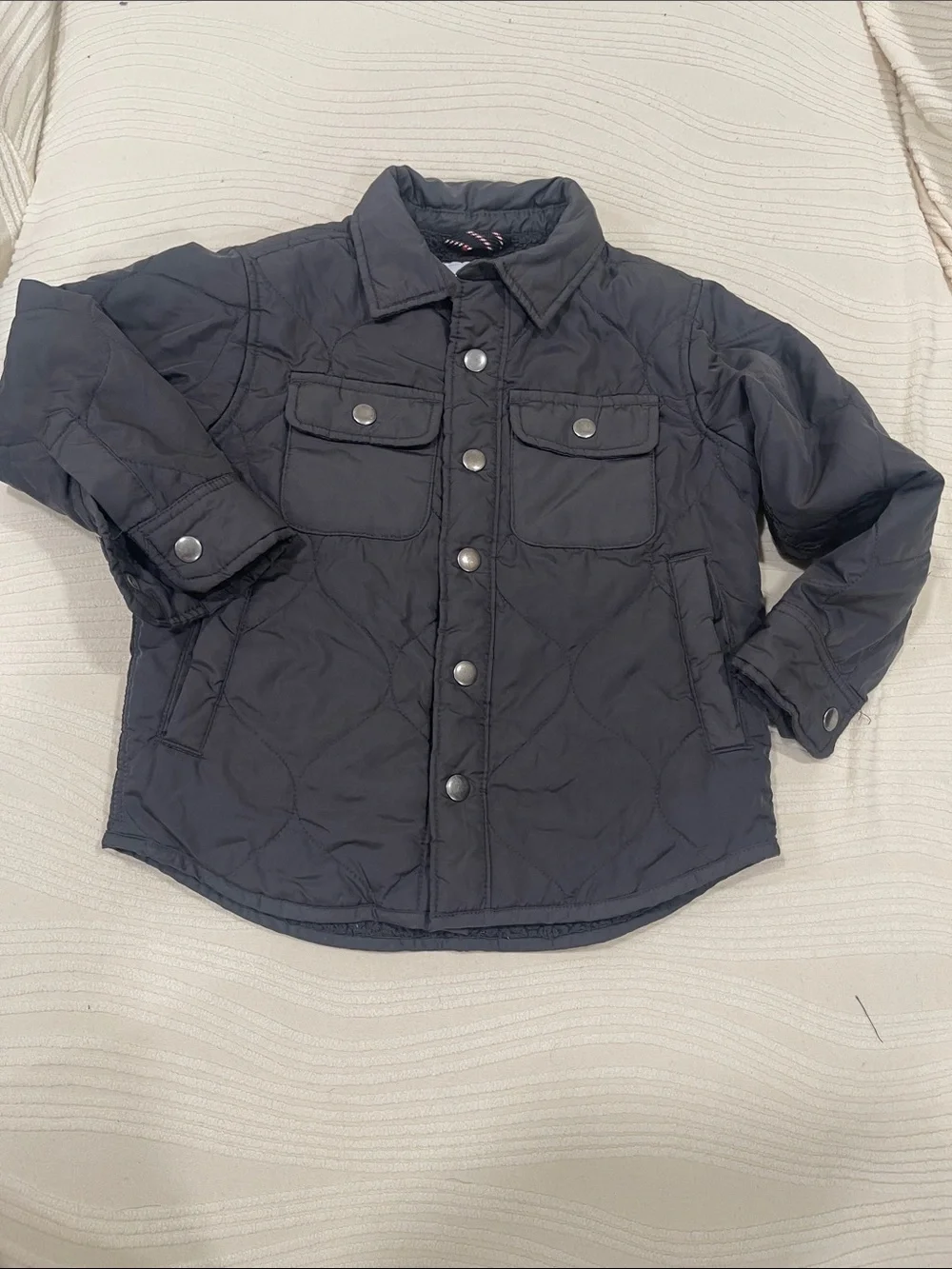 Old Navy Black Quilted Snap-Front Puffer Jacket